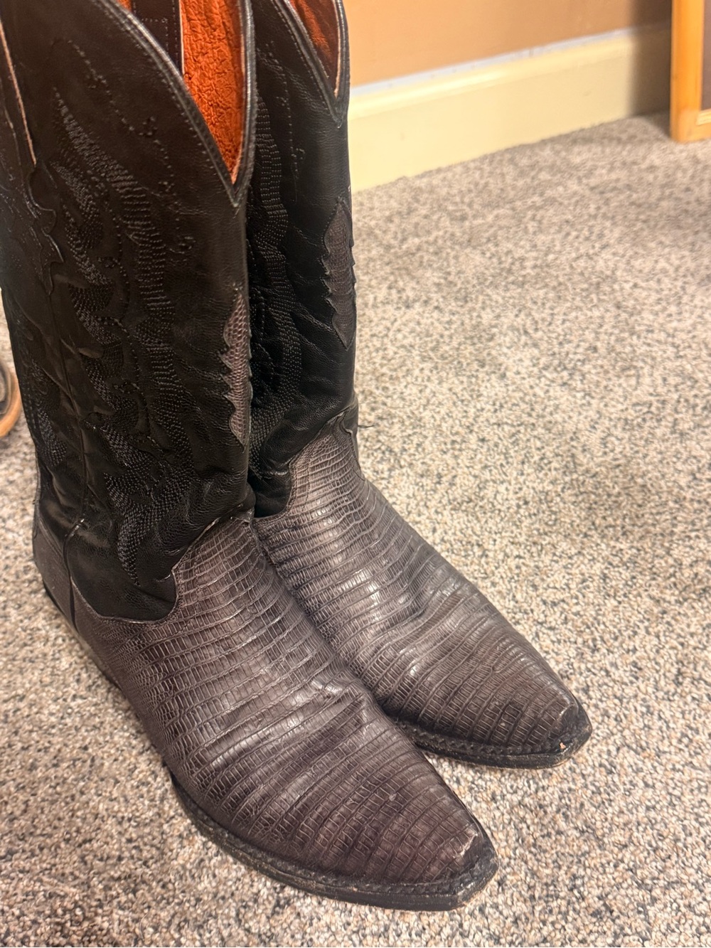 Dan Post Women's Two-Tone Brown Textured Cowboy Boots